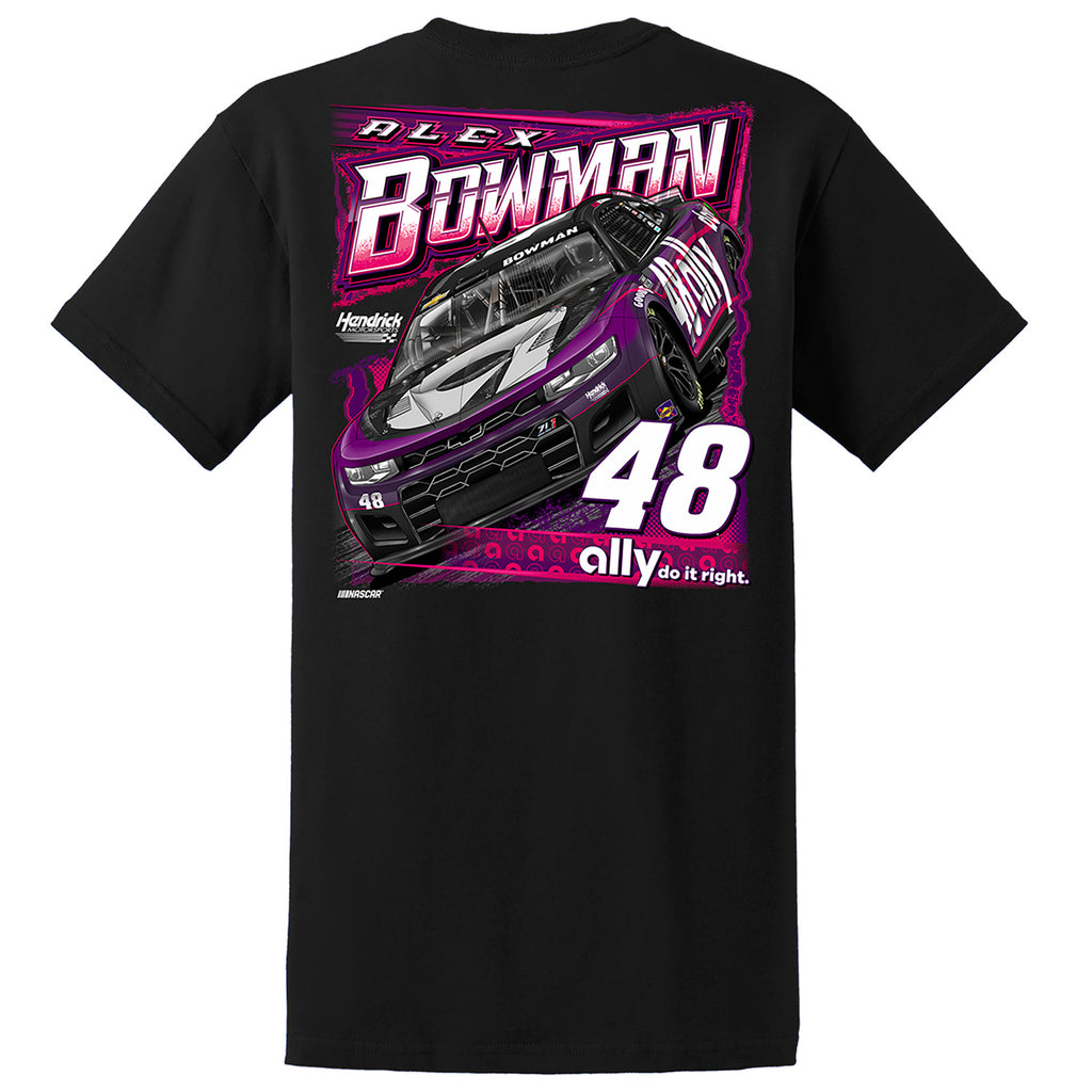 Alex Bowman 2025 Ally Black 2-Spot T-Shirt Black #48 NASCAR