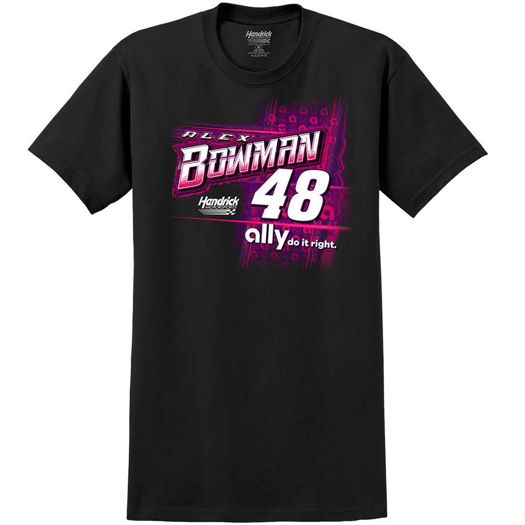 Alex Bowman 2025 Ally Black 2-Spot T-Shirt Black #48 NASCAR