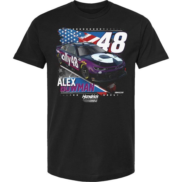 Alex Bowman 2025 Ally Patriotic Car T-Shirt Black #48 NASCAR