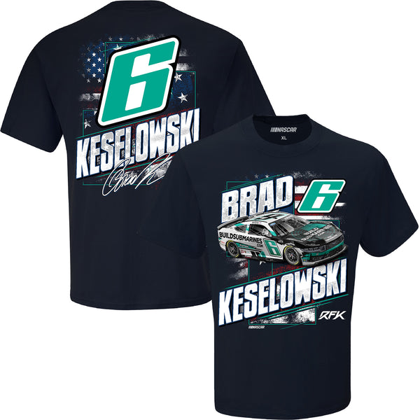 Brad Keselowski 2024 Patriotic BuildSubmarines Car T-Shirt Blue #6 NASCAR