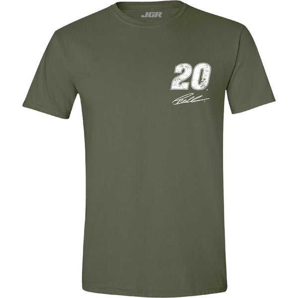 Christopher Bell 2025 Military Green #20 Patriotic Flag T-Shirt