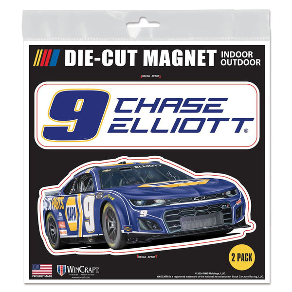 Chase Elliott 2024 NAPA Die Cut 2-Pack Indoor/Outdoor Magnets #9 NASCAR