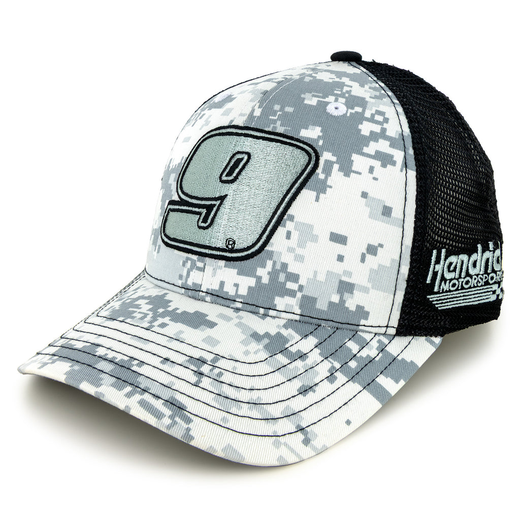 Chase Elliott Digital Camo #9 Hat White/Black NASCAR