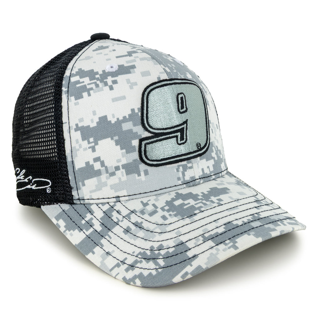 Chase Elliott Digital Camo #9 Hat White/Black NASCAR