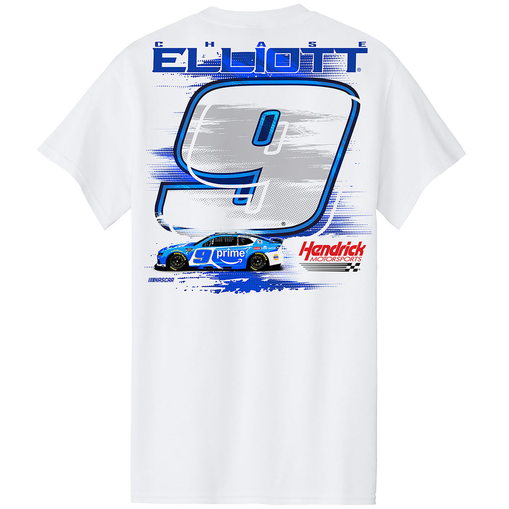 Chase Elliott 2025 Amazon Prime Car T-Shirt White #9 NASCAR