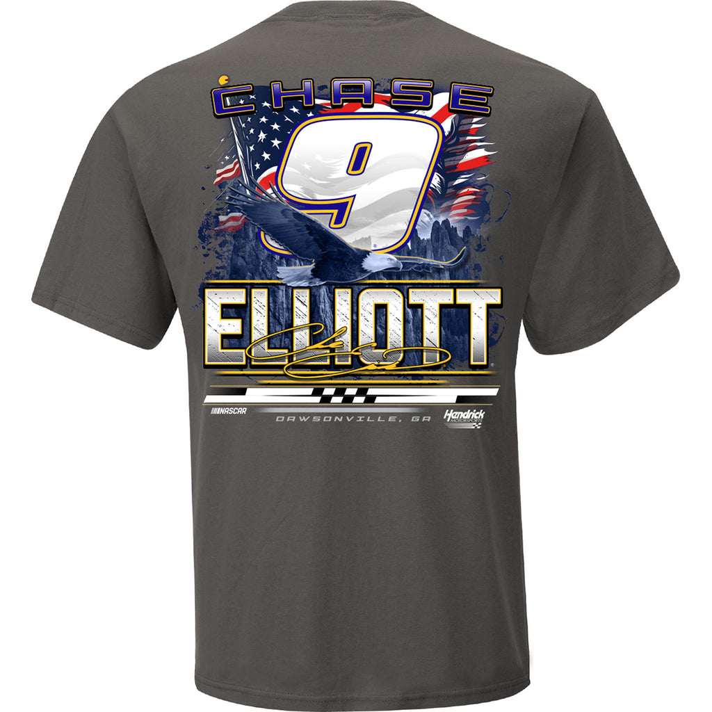 Chase Elliott 2025 NAPA Patriotic Eagle 2-Spot T-Shirt Gray #9 NASCAR