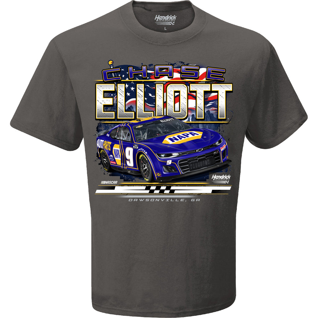 Chase Elliott 2025 NAPA Patriotic Eagle 2-Spot T-Shirt Gray #9 NASCAR