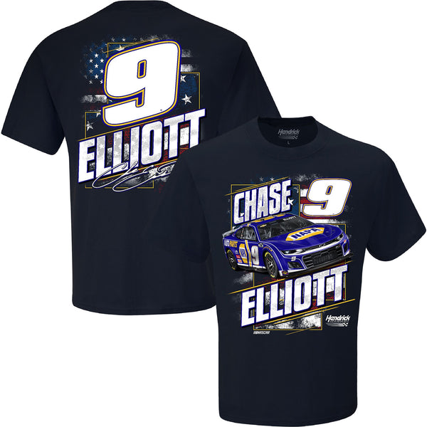Chase Elliott 2024 Patriotic NAPA Car T-Shirt Blue #9 NASCAR