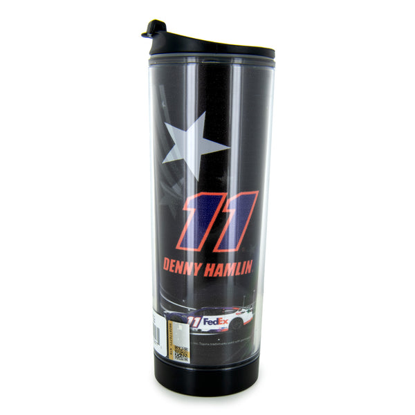 Denny Hamlin 2024 Plastic 14oz Tumbler Travel Mug #11 NASCAR FedEx