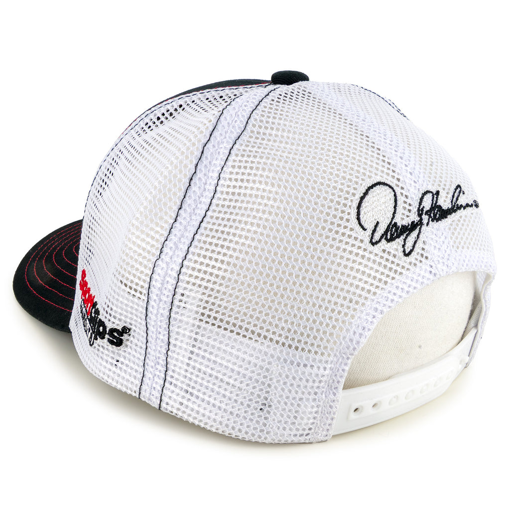 Denny Hamlin 2025 Striped #11 Mesh Hat Black/White NASCAR