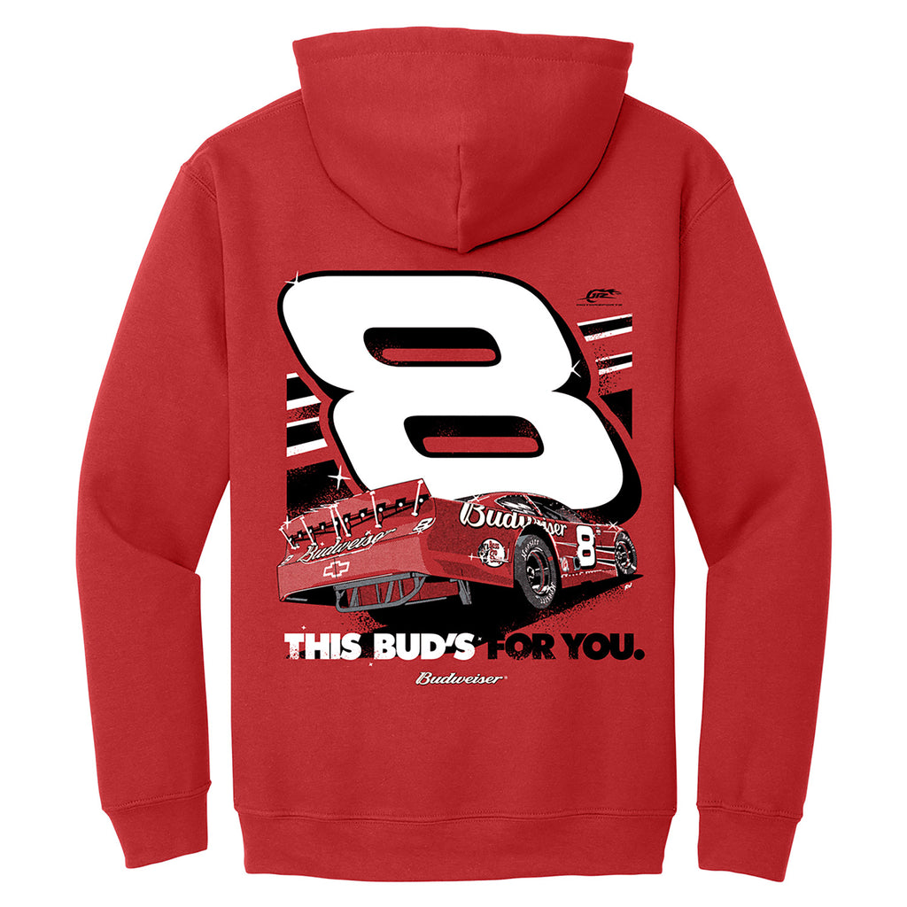 Dale Earnhardt Jr 2024 Bud #8 Red 2-Spot Hoodie