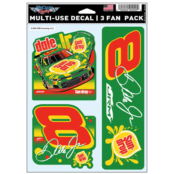Dale Earnhardt Jr 2025 Multi-Use Sun Drop #8 Late Model Decal 3-Pack