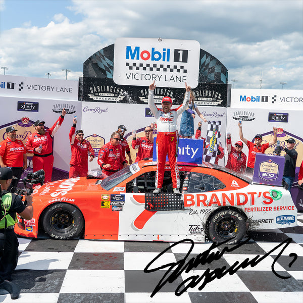 Justin Allgaier Autographed Darlington Xfinity Series Race Win 1:24 Standard 2024 Diecast Car Brandt #7 NASCAR