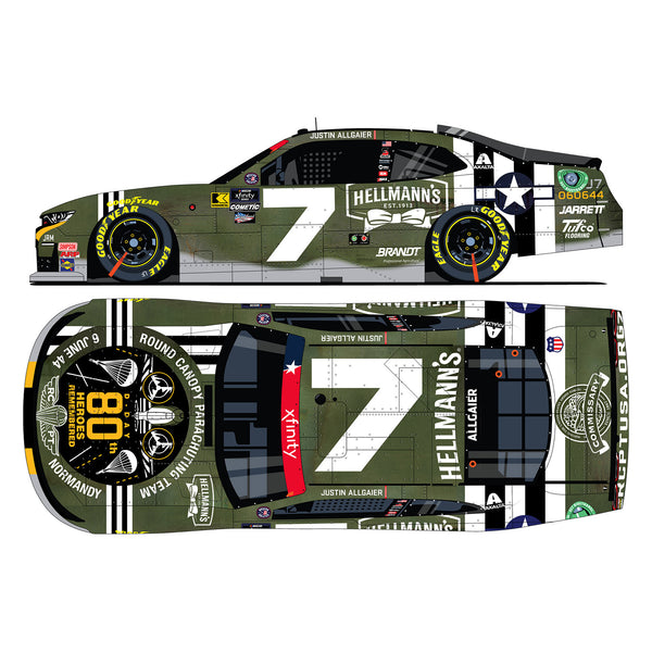 Justin Allgaier Hellmann's RCPT Salutes 1:64 Standard 2024 Diecast Car #7 NASCAR