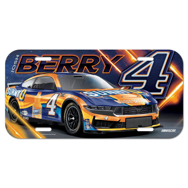 Josh Berry 2024 SunnyD Plastic Car License Plate #4 NASCAR