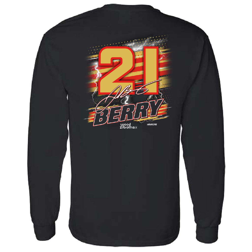 Josh Berry 2025 Long Sleeve Name & Number #21 T-Shirt Black NASCAR