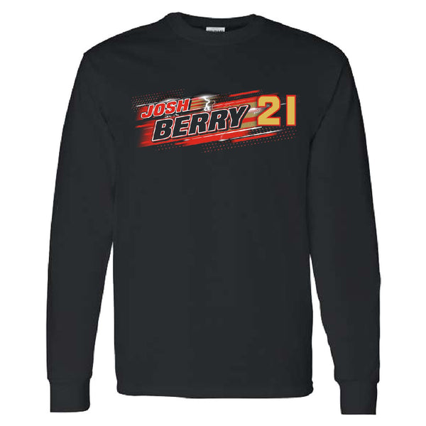 Josh Berry 2025 Long Sleeve Name & Number #21 T-Shirt Black NASCAR