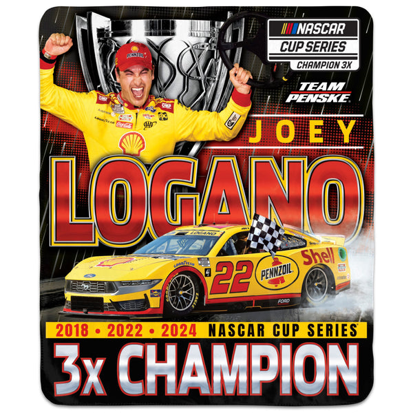 Joey Logano 2024 NASCAR Cup Series Champion 50x60 Winning Image Blanket #22