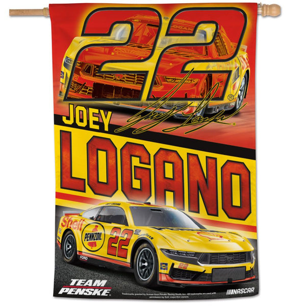 Joey Logano 2024 Shell Pennzoil 28x40 Vertical Flag #22 NASCAR
