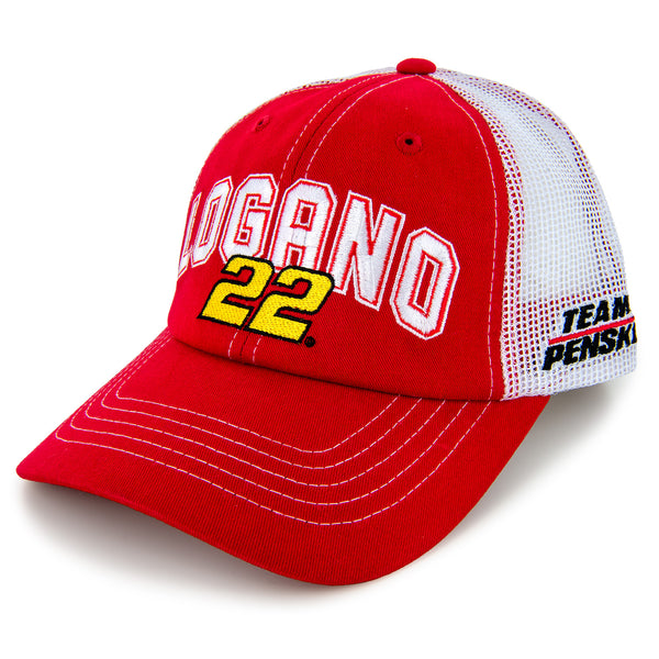 Joey Logano Name #22 Number Mesh NASCAR Hat Red/White