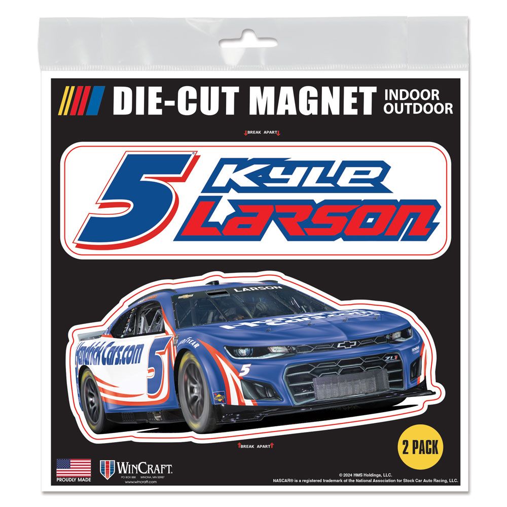 Kyle Larson 2024 HendrickCars Die Cut 2-Pack Indoor/Outdoor Magnets #5 NASCAR