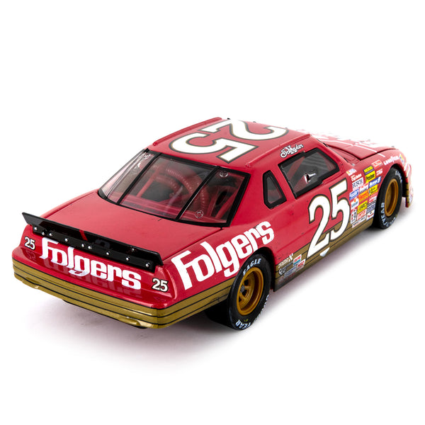 Ken Schrader Autographed Charlotte Race Win 1:24 Standard 1989 Diecast Car Folgers #25 NASCAR