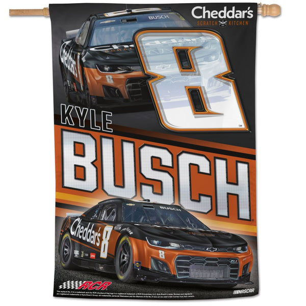 Kyle Busch 2024 Cheddar's 28x40 Vertical Flag #8 NASCAR