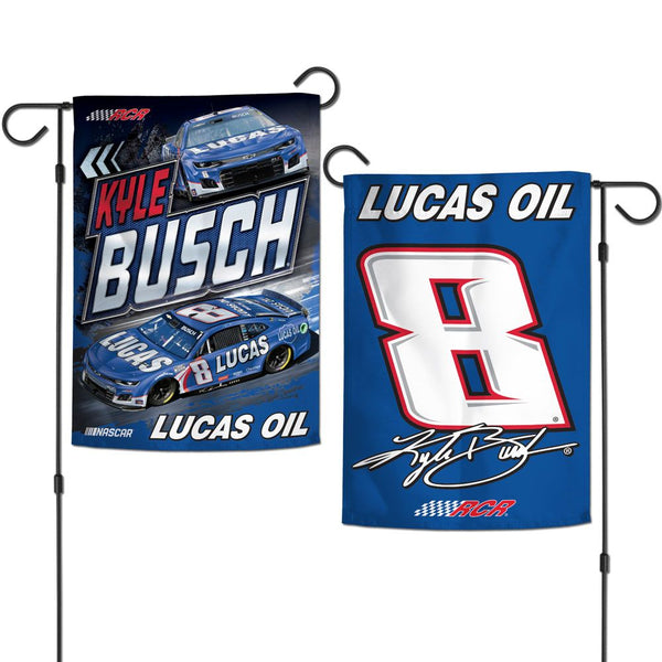 Kyle Busch 2025 Lucas Oil Two Sided 12x18 Garden Flag #8 NASCAR