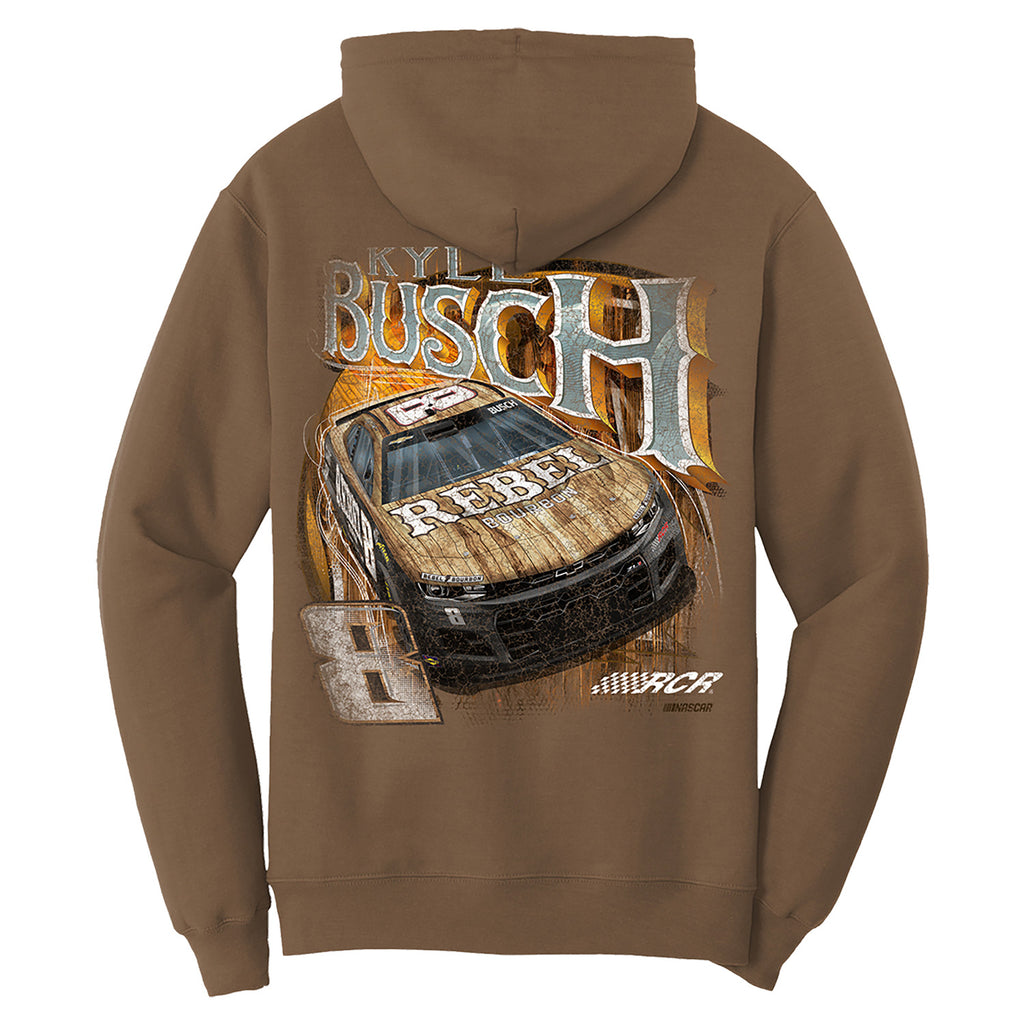 Kyle Busch 2025 Rebel Bourbon Woodland Brown 2-Spot Hoodie Sweatshirt #8 NASCAR