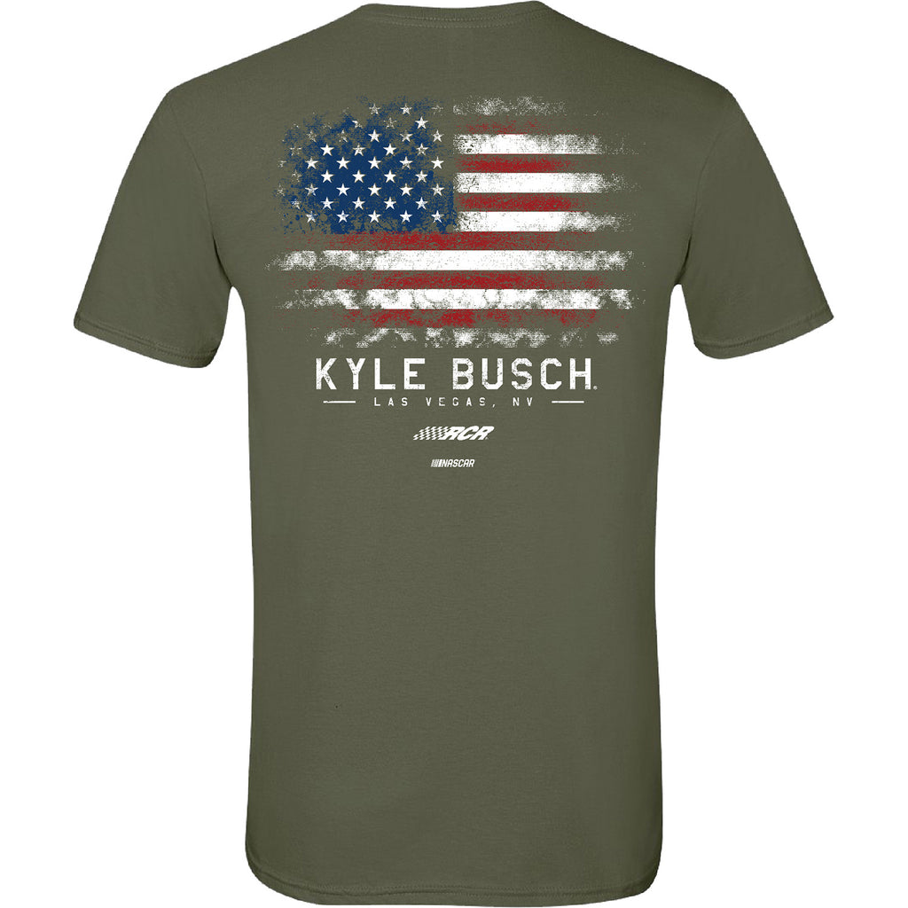 Kyle Busch 2025 Military Green #8 Flag T-Shirt NASCAR