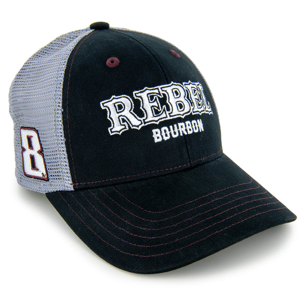 Kyle Busch 2023 Rebel Bourbon Sponsor Mesh Hat Black #8 NASCAR