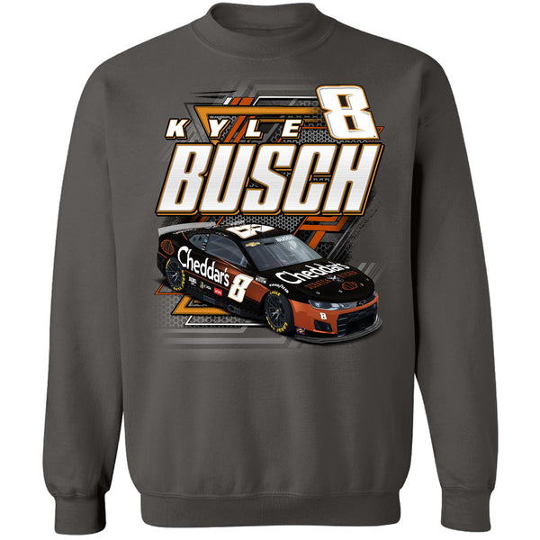 Kyle Busch 2024 Cheddar's #8 Car Crewneck Sweatshirt Charcoal Gray NASCAR
