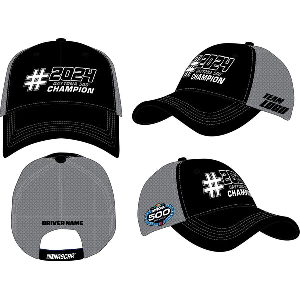 William Byron 2024 Daytona 500 Champion Race Win Mesh Hat Black/Gray Preorder - Currently Projected May