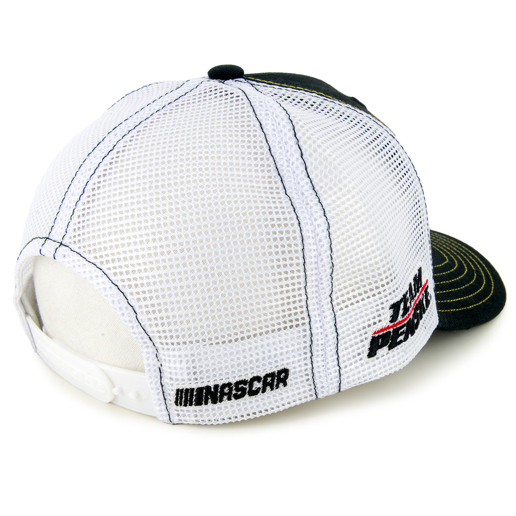 Ryan Blaney 2025 Striped #12 Mesh Hat Black/White NASCAR