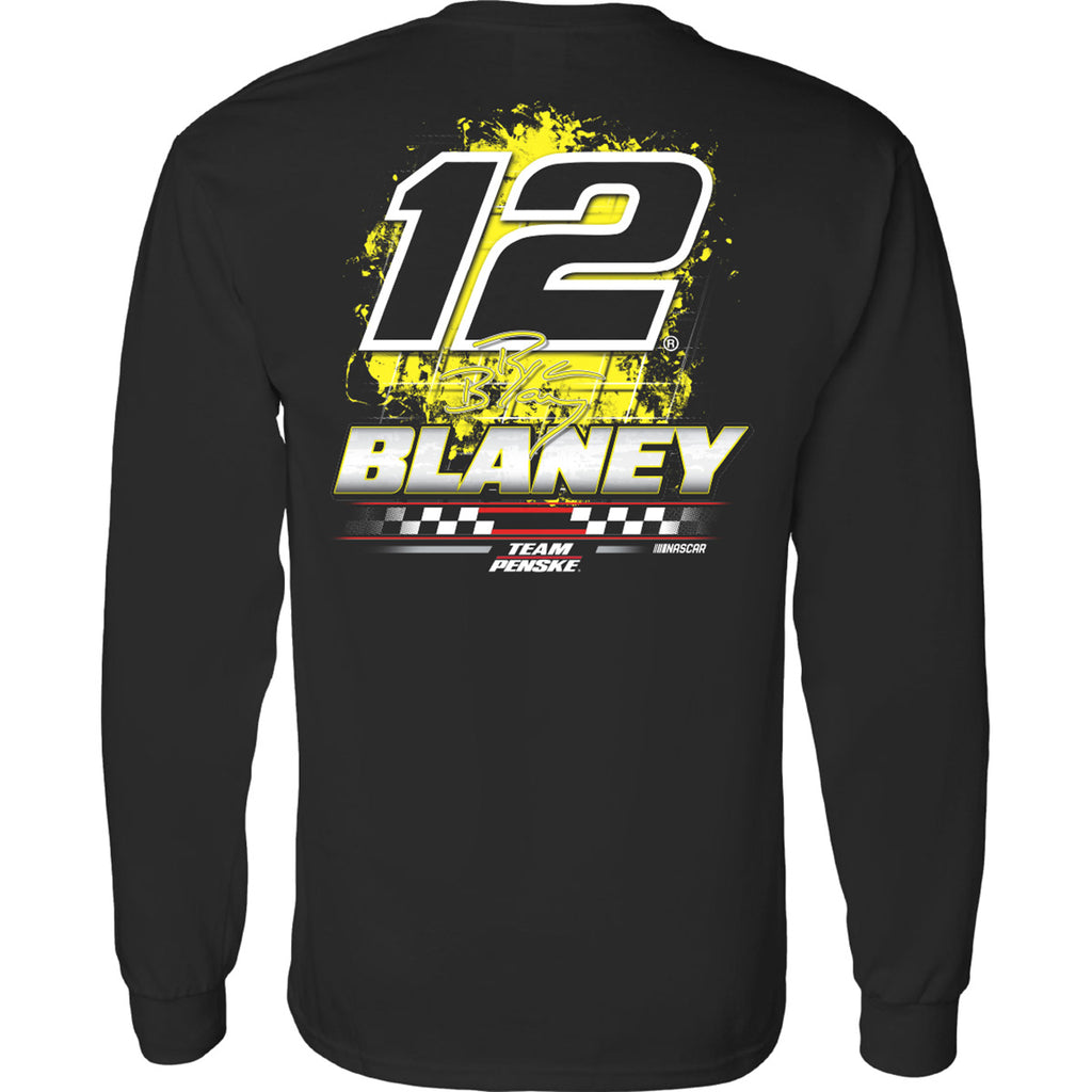 Ryan Blaney 2025 Long Sleeve Menards 2-Spot T-Shirt Black #12 NASCAR