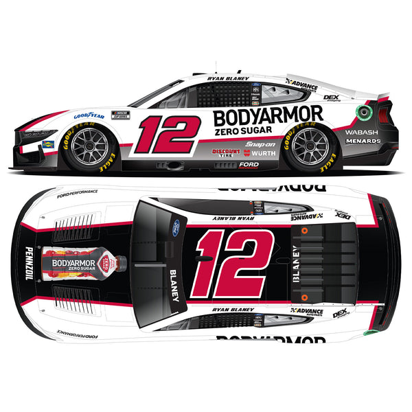 Ryan Blaney ELITE BodyArmor Zero Sugar 1:24 2024 Diecast Car #12 NASCAR