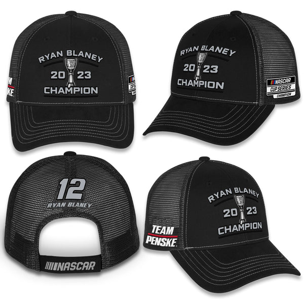 Ryan Blaney 2023 NASCAR Cup Series Champion Black Mesh NASCAR Hat