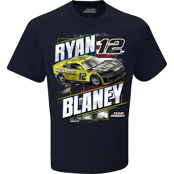 Ryan Blaney 2024 Patriotic Menards Car T-Shirt Blue #12 NASCAR