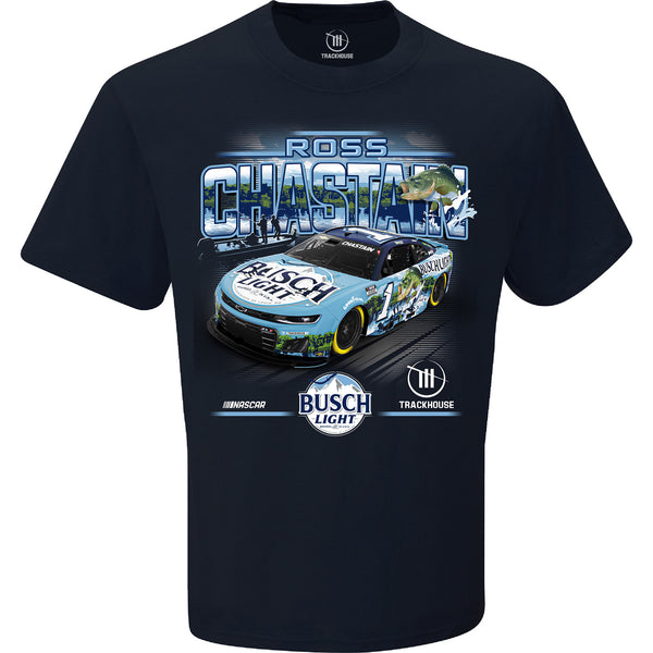 Ross Chastain 2025 Busch Light Fishing Car T-Shirt Blue #1 NASCAR