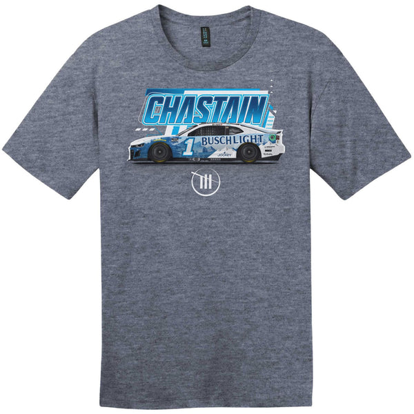 Ross Chastain 2024 Busch Light Pit Stop Car T-Shirt Blue #1 NASCAR