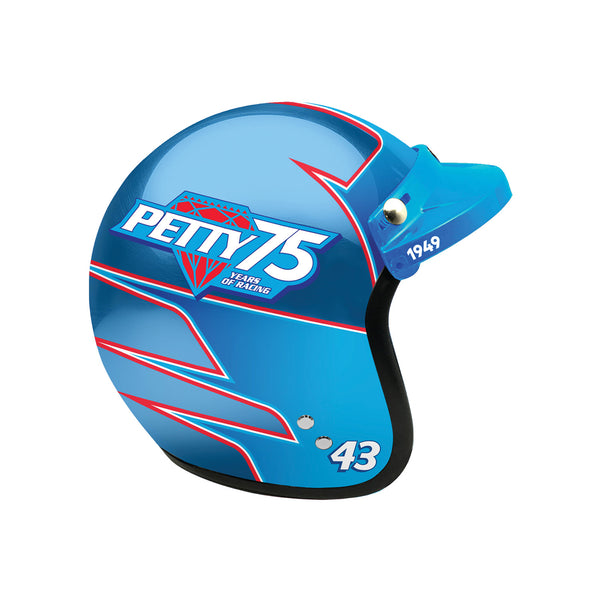 Richard Petty 2025 Blue Chrome Petty 75 Years of Racing #43 Collectible 1/2 Scale Mini Helmet