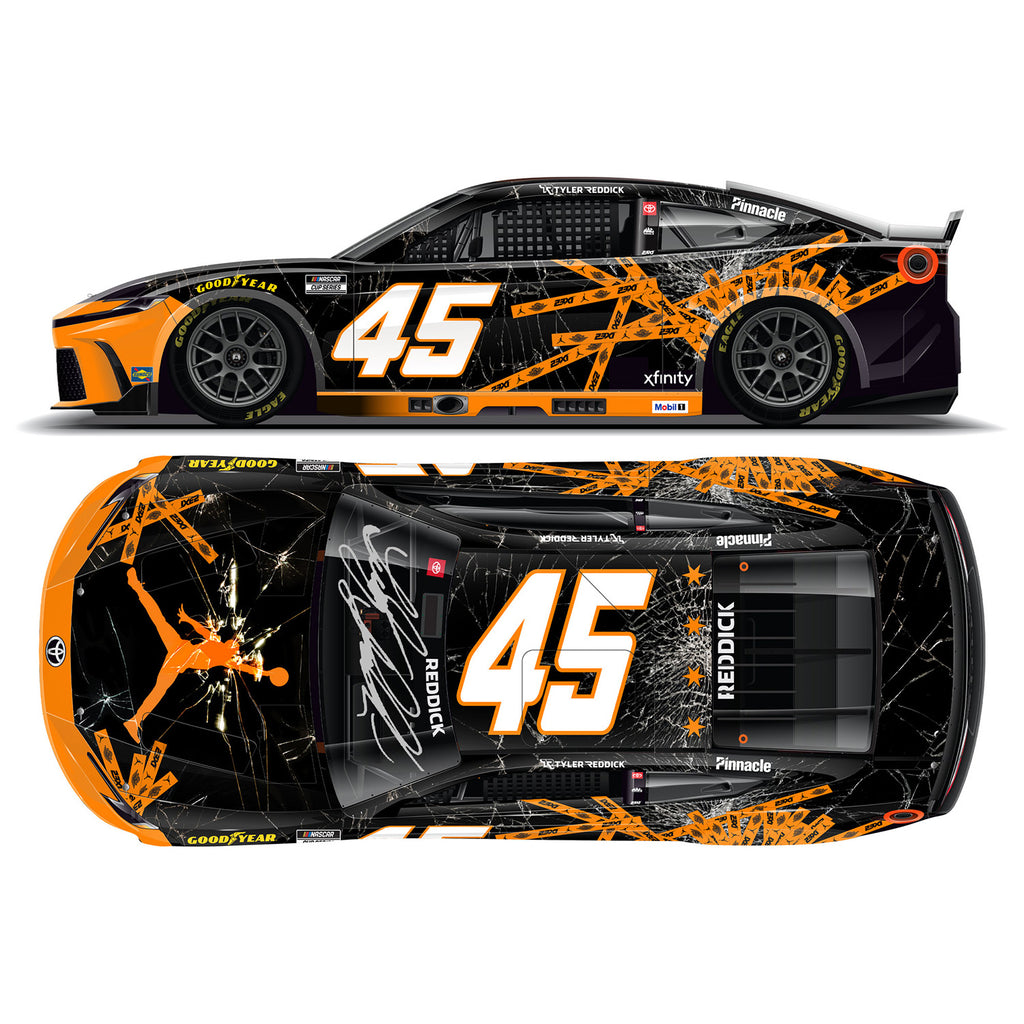 Tyler Reddick Autographed Jordan Brand Chicago "Shattered" 1:24 Standard 2025 Diecast Car #45 NASCAR