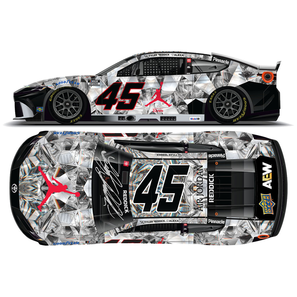 Tyler Reddick Autographed Jordan Brand Crystal 1:24 Standard 2025 Diecast Car #45 NASCAR