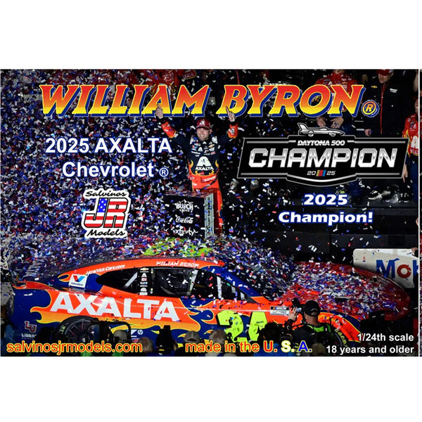 William Byron 2025 Daytona 500 Raced Version Decals 1:24 Adult Salvinos JR Model Car Kit Axalta #24 NASCAR