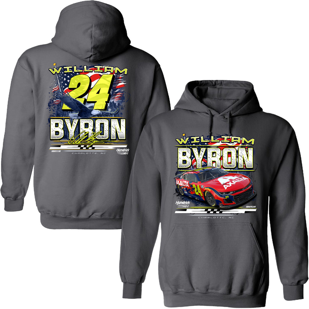 William Byron 2025 Axalta Patriotic Eagle 2-Spot Hoodie Outerwear Sweatshirt Gray #24 NASCAR