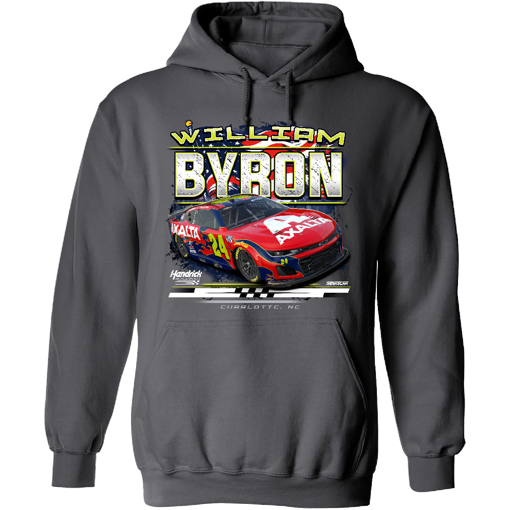 William Byron 2025 Axalta Patriotic Eagle 2-Spot Hoodie Outerwear Sweatshirt Gray #24 NASCAR