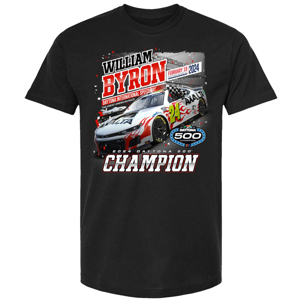William Byron 2024 Daytona 500 Past Champions T-Shirt Black #24 Axalta NASCAR
