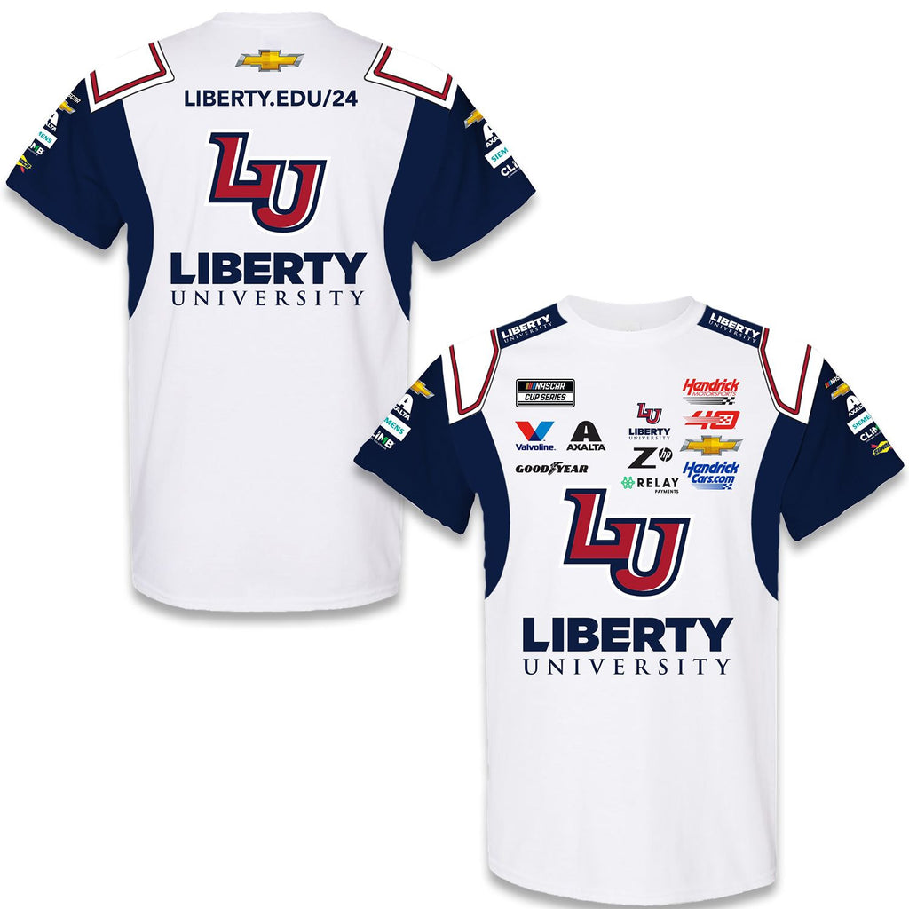 William Byron 2024 Liberty University Sublimated Uniform Pit Crew T-Shirt #24 NASCAR
