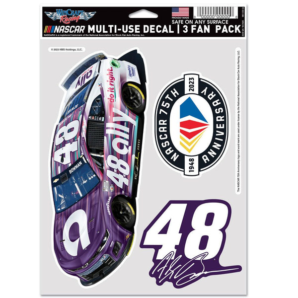 Alex Bowman 2023 Multi-Use Ally #48 Decal 3-Pack NASCAR