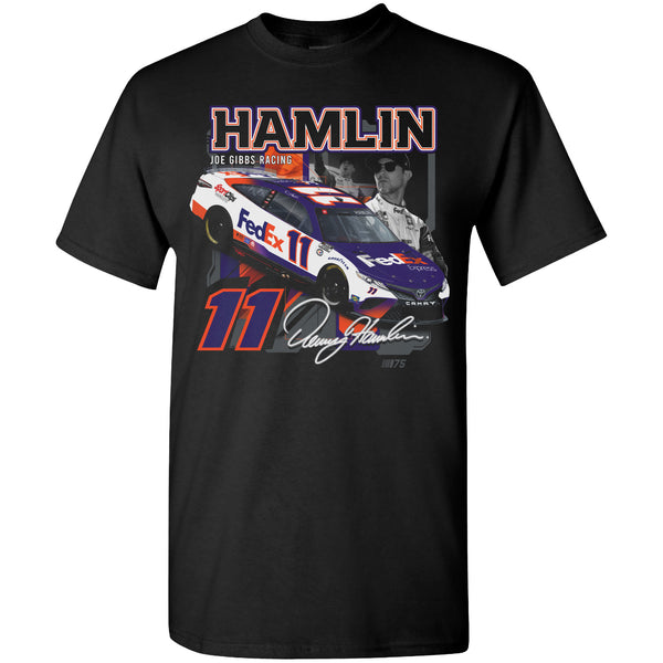 Denny Hamlin 2023 FedEx Draft T-Shirt Black #11 NASCAR